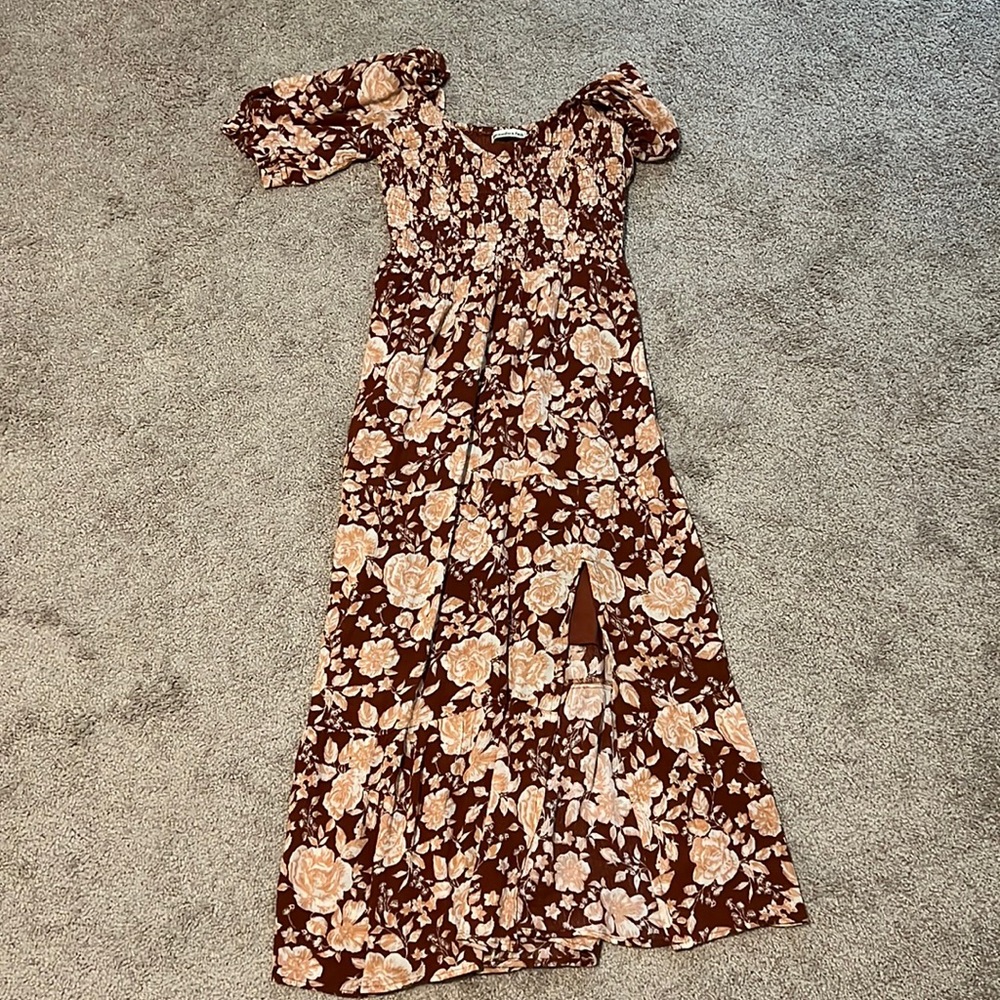 Abercrombie &fitch puff sleeve midi dress